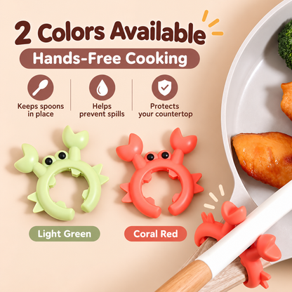 🔥Buy 1 Get 1 Free🦀 Cute Crab Silicone Utensil Holder & Pot Lid Lifter – Heat Resistant Kitchen Gadget🍲