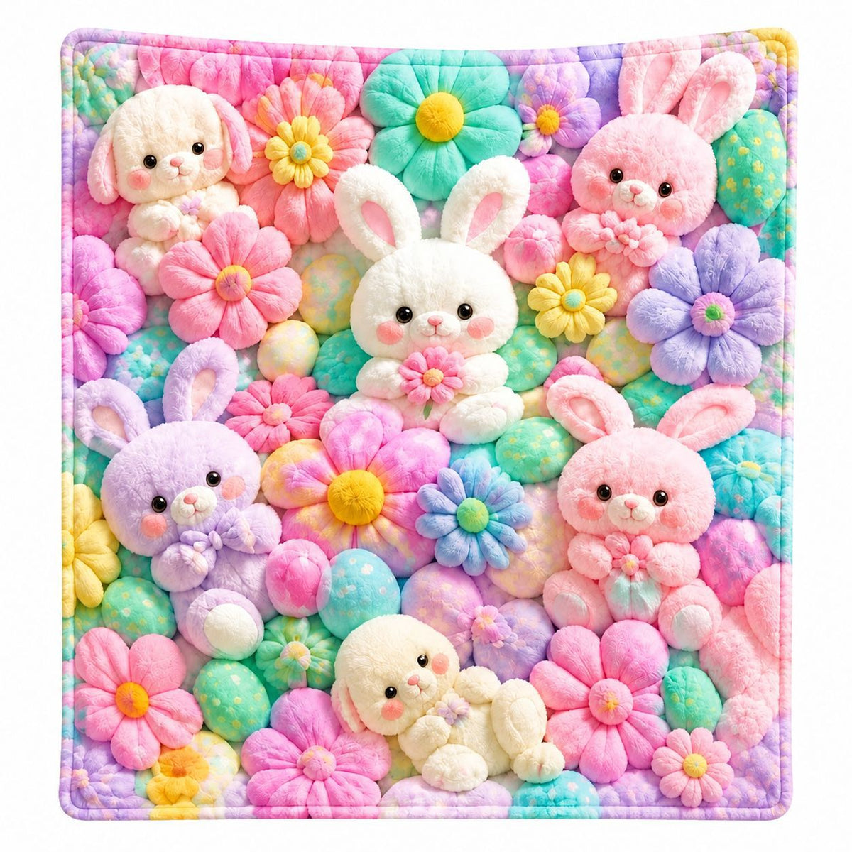 🧸 Plush Bear Flower Blanket, Ins Macaron Color Cozy Throw Blanket, Soft Fluffy Lightweight Blanket for Sofa, Bed, Home Decor & Gift