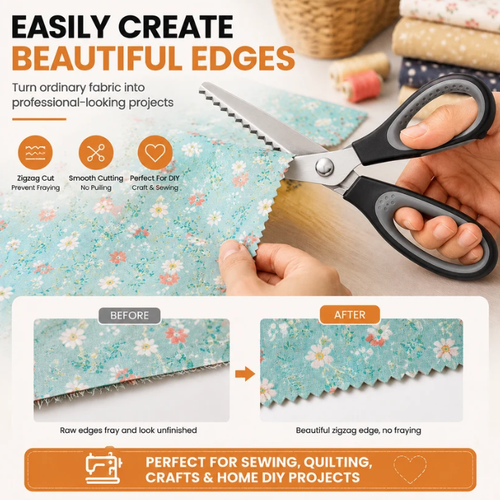 🥳 Limited-Time Offer: Buy 1 Get 1 Free ✂️🧵 Serrated sewing scissors