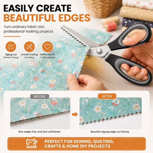🥳 Limited-Time Offer: Buy 1 Get 1 Free ✂️🧵 Serrated sewing scissors