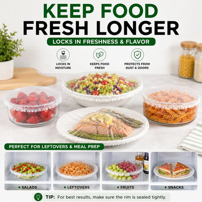 🍲Buy 1 Get 1 Free🥗100 Pieces Food Storage Covers Keep Food Fresh Protected And Ready To Use✨