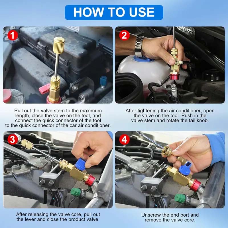 ❄️ Restore Your Car A/C Cooling Fast with R134a Valve Core Tool Kit