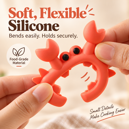 🔥Buy 1 Get 1 Free🦀 Cute Crab Silicone Utensil Holder & Pot Lid Lifter – Heat Resistant Kitchen Gadget🍲