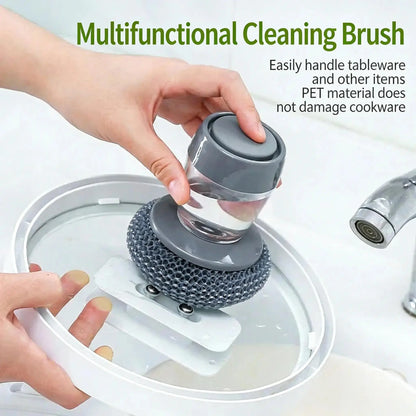 🔥Buy 1 Get 1 Free🔥Multifunctional Kitchen Pot Scrubber With Soap Dispenser For Easy Dish Cleaning