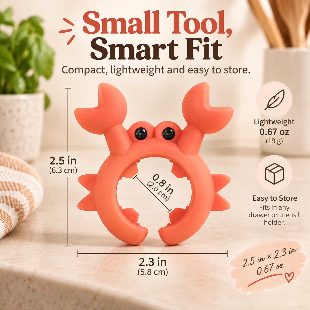 🔥Buy 1 Get 1 Free🦀 Cute Crab Silicone Utensil Holder & Pot Lid Lifter – Heat Resistant Kitchen Gadget🍲