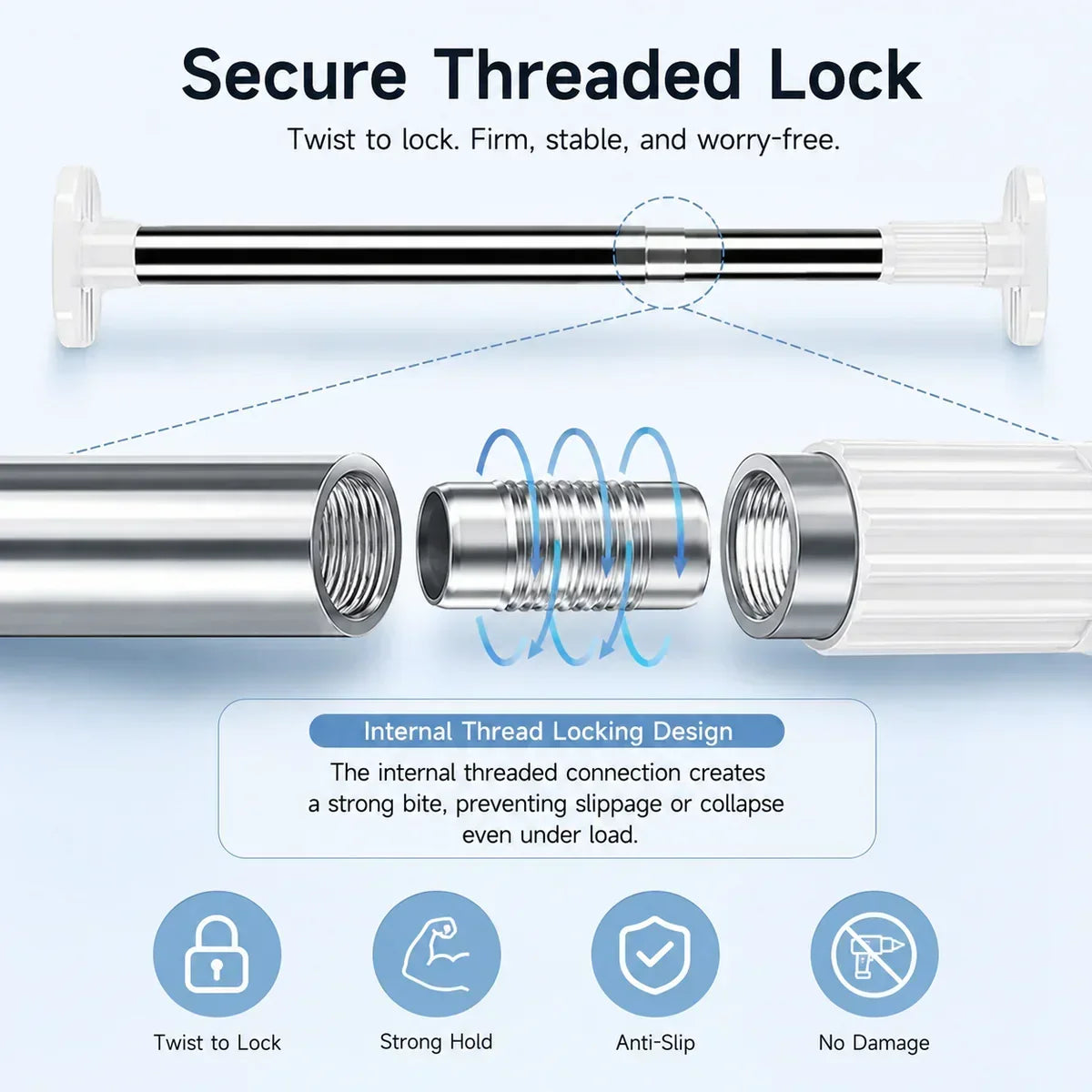 ✨Limited-time 50% off adjustable rod without drilling