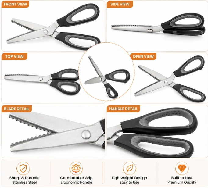 🥳 Limited-Time Offer: Buy 1 Get 1 Free ✂️🧵 Serrated sewing scissors