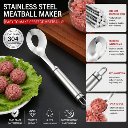 🔥BUY 1 GET 1 FREE🥩 304 Stainless Steel Meatball Maker Spoon 🥄 Make Perfectly Round And Uniform Meatballs In Seconds No Mess No Sticky Hands