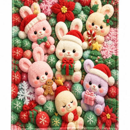 🧸 Plush Bear Flower Blanket, Ins Macaron Color Cozy Throw Blanket, Soft Fluffy Lightweight Blanket for Sofa, Bed, Home Decor & Gift