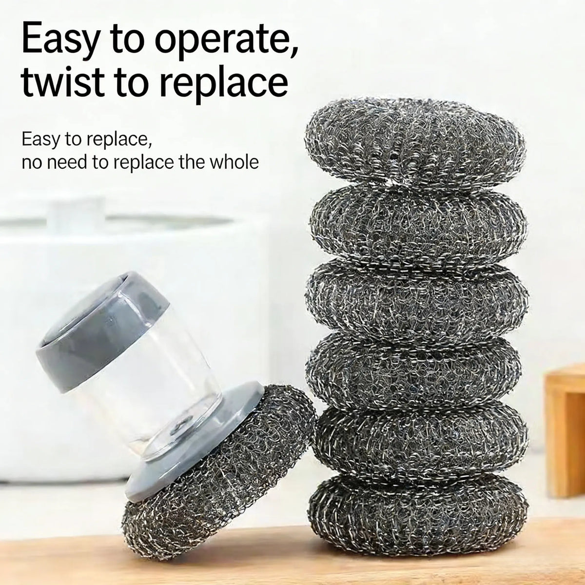 🔥Buy 1 Get 1 Free🔥Multifunctional Kitchen Pot Scrubber With Soap Dispenser For Easy Dish Cleaning