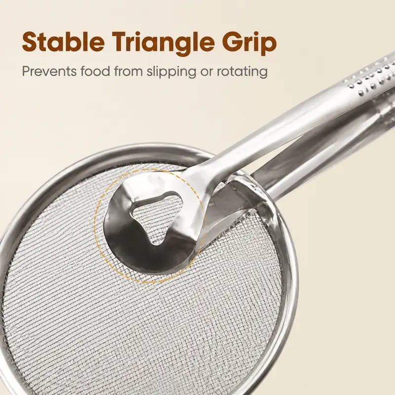 🔥Buy 1 Get 1 Free🎁2-in-1 Stainless Steel Frying Filter Tongs – Clip, Drain & Serve Easily