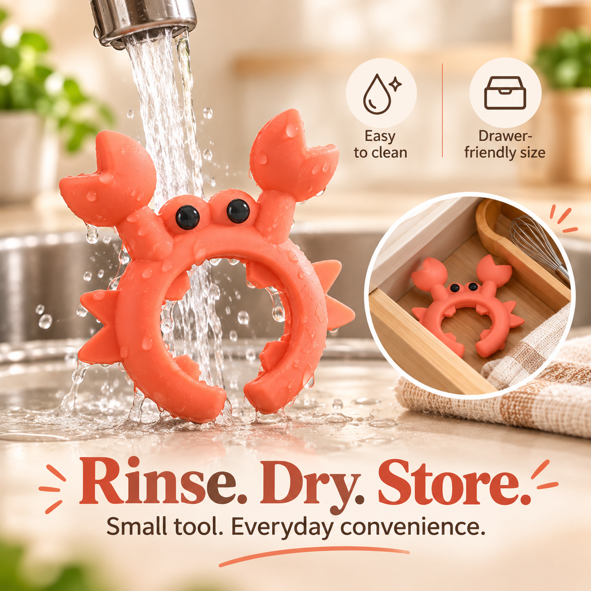🔥Buy 1 Get 1 Free🦀 Cute Crab Silicone Utensil Holder & Pot Lid Lifter – Heat Resistant Kitchen Gadget🍲