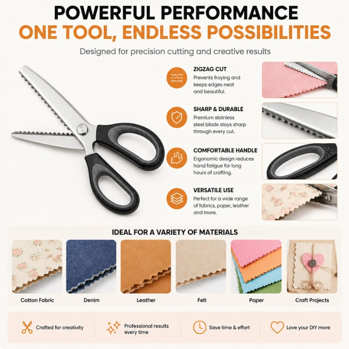 🥳 Limited-Time Offer: Buy 1 Get 1 Free ✂️🧵 Serrated sewing scissors