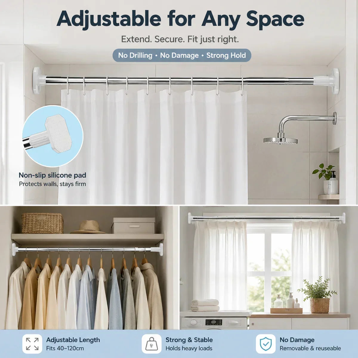 ✨Limited-time 50% off adjustable rod without drilling