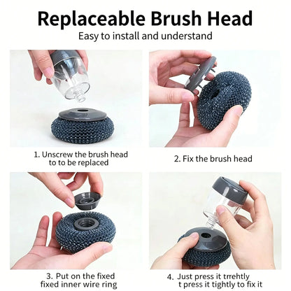 🔥Buy 1 Get 1 Free🔥Multifunctional Kitchen Pot Scrubber With Soap Dispenser For Easy Dish Cleaning