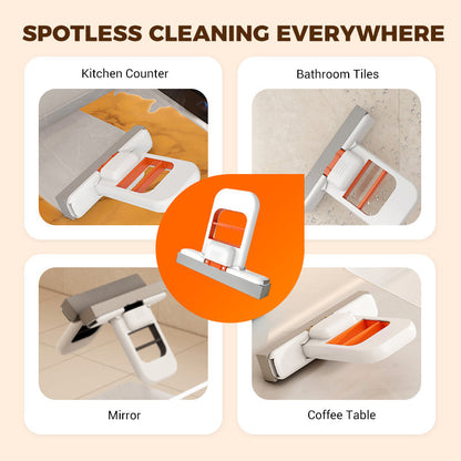 🔥Buy 1 Get 1 Free🧽Mini Desktop Mop Compact Tabletop Cleaning Tool With Reusable Microfiber Pad For Quick Dust Crumb And Spill Cleanup