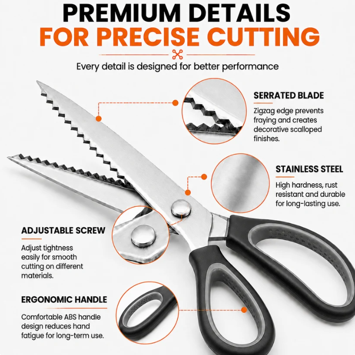 🥳 Limited-Time Offer: Buy 1 Get 1 Free ✂️🧵 Serrated sewing scissors
