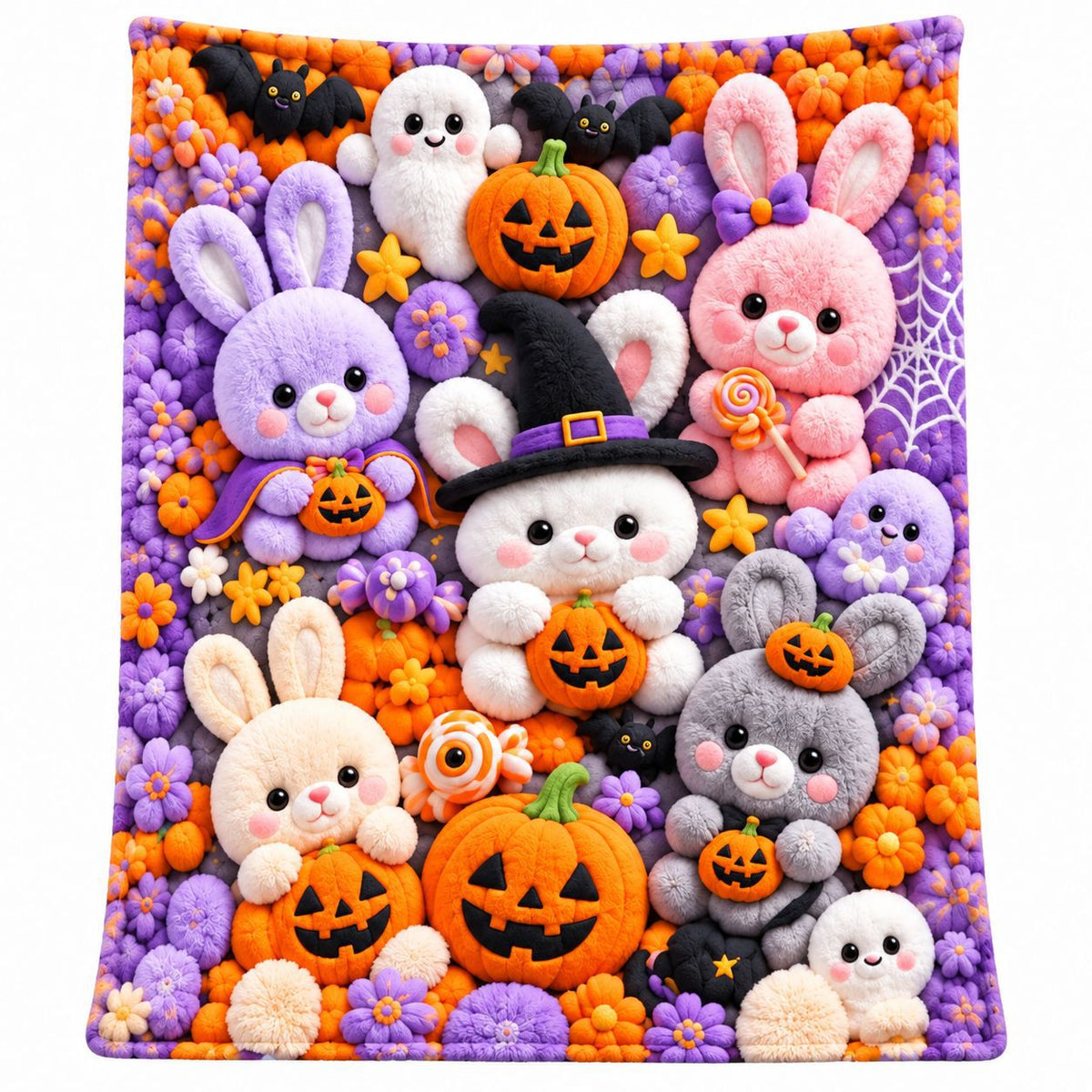 🧸 Plush Bear Flower Blanket, Ins Macaron Color Cozy Throw Blanket, Soft Fluffy Lightweight Blanket for Sofa, Bed, Home Decor & Gift