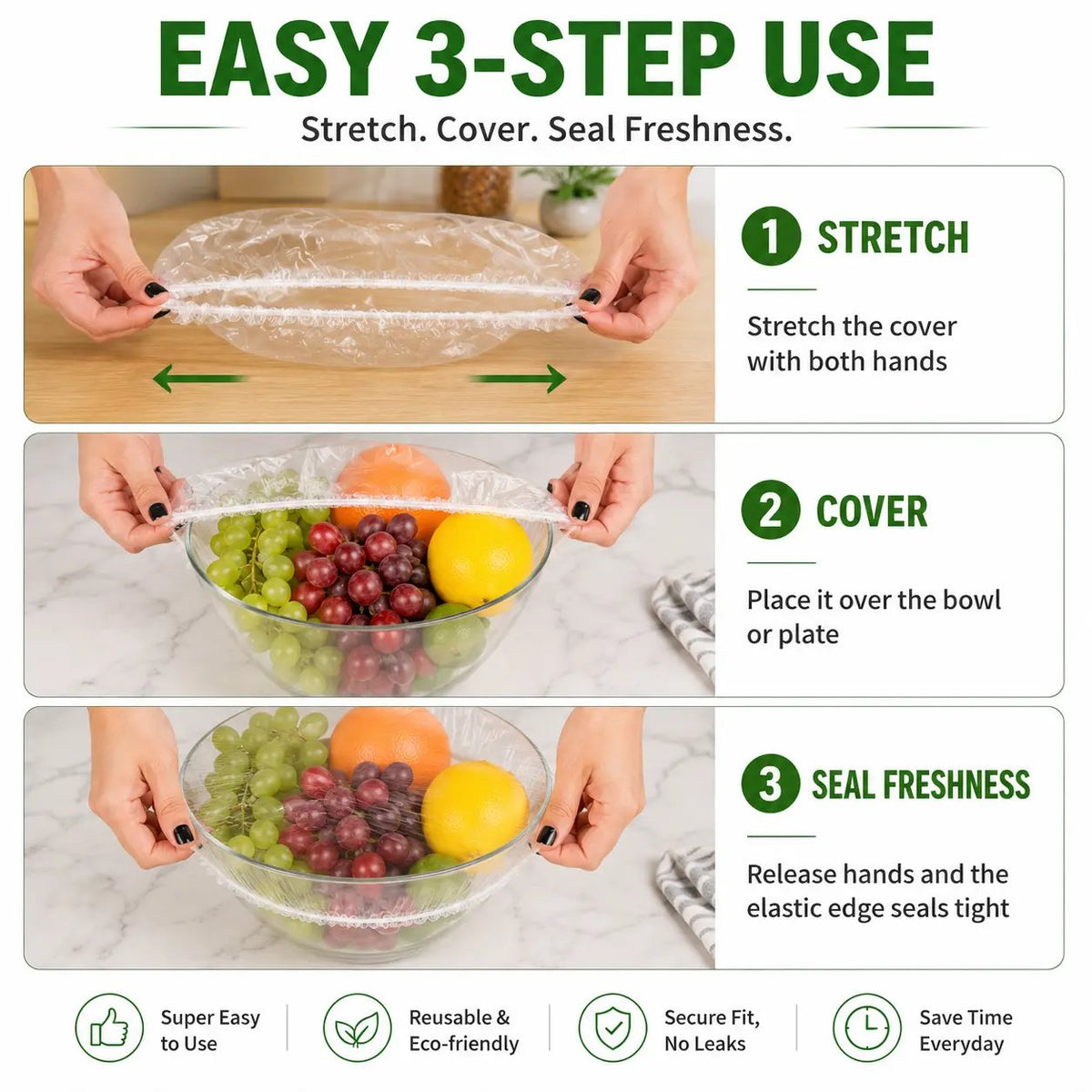 🍲Buy 1 Get 1 Free🥗100 Pieces Food Storage Covers Keep Food Fresh Protected And Ready To Use✨