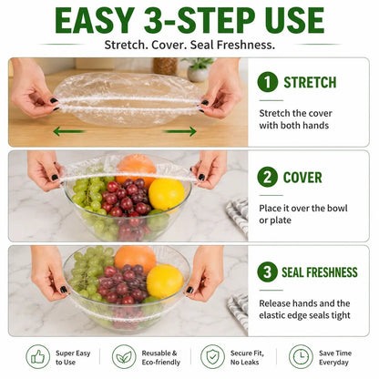 🍲Buy 1 Get 1 Free🥗100 Pieces Food Storage Covers Keep Food Fresh Protected And Ready To Use✨