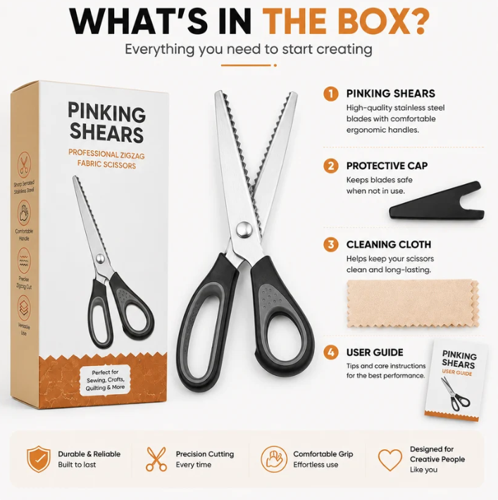 🥳 Limited-Time Offer: Buy 1 Get 1 Free ✂️🧵 Serrated sewing scissors