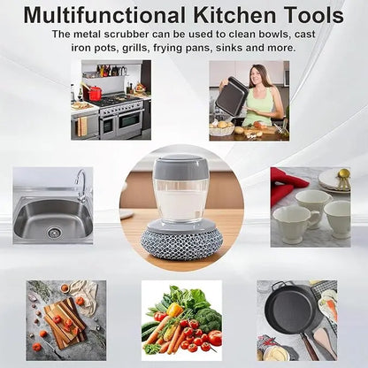 🔥Buy 1 Get 1 Free🔥Multifunctional Kitchen Pot Scrubber With Soap Dispenser For Easy Dish Cleaning