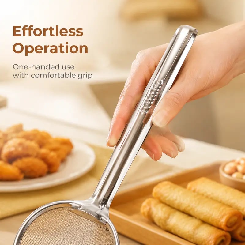 🔥Buy 1 Get 1 Free🎁2-in-1 Stainless Steel Frying Filter Tongs – Clip, Drain & Serve Easily