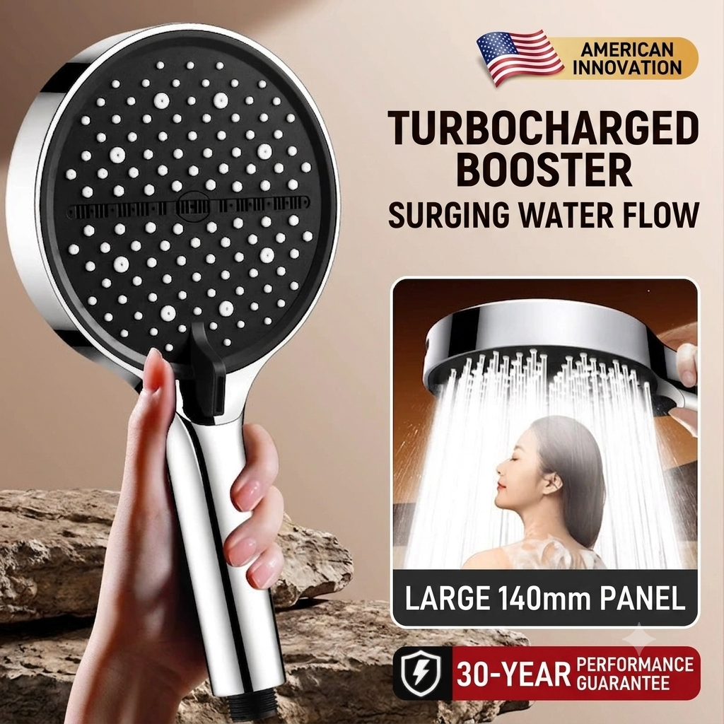 🔥50%off  High-pressure shower with adjustable spray – 15 cm panel and 7 modes for an ultimate shower experience! 🚿✨