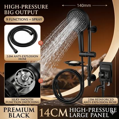 🔥50%off  High-pressure shower with adjustable spray – 15 cm panel and 7 modes for an ultimate shower experience! 🚿✨