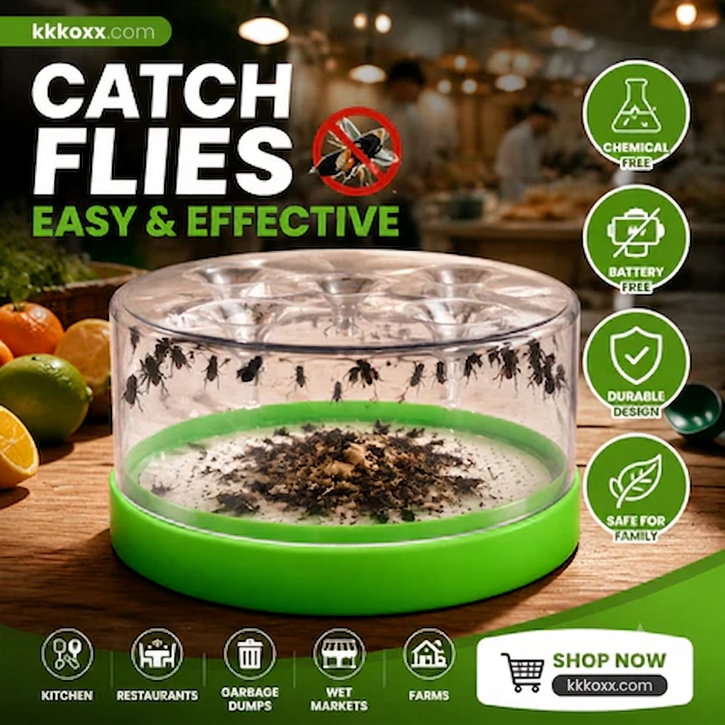 🦟Reusable Fly Trap – No Electricity, No Chemicals, Safe For Kids & Pets