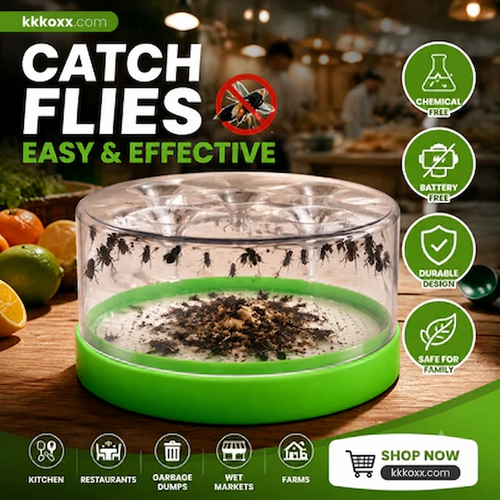 🦟Reusable Fly Trap – No Electricity, No Chemicals, Safe For Kids & Pets