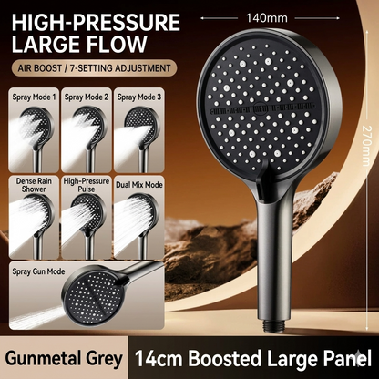🔥50%off  High-pressure shower with adjustable spray – 15 cm panel and 7 modes for an ultimate shower experience! 🚿✨