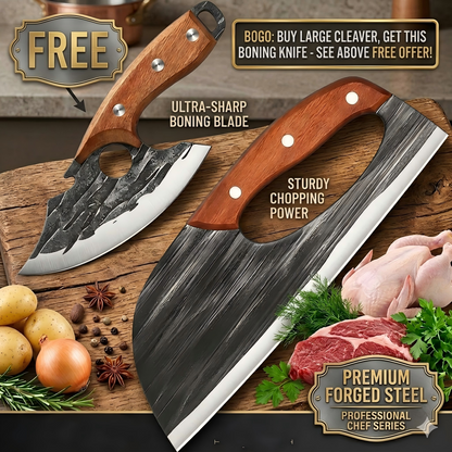 ✨Professional Hand Forged Chef Knife & Cleaver Set