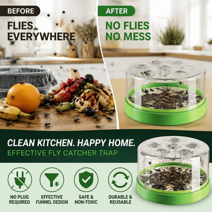 🦟Reusable Fly Trap – No Electricity, No Chemicals, Safe For Kids & Pets