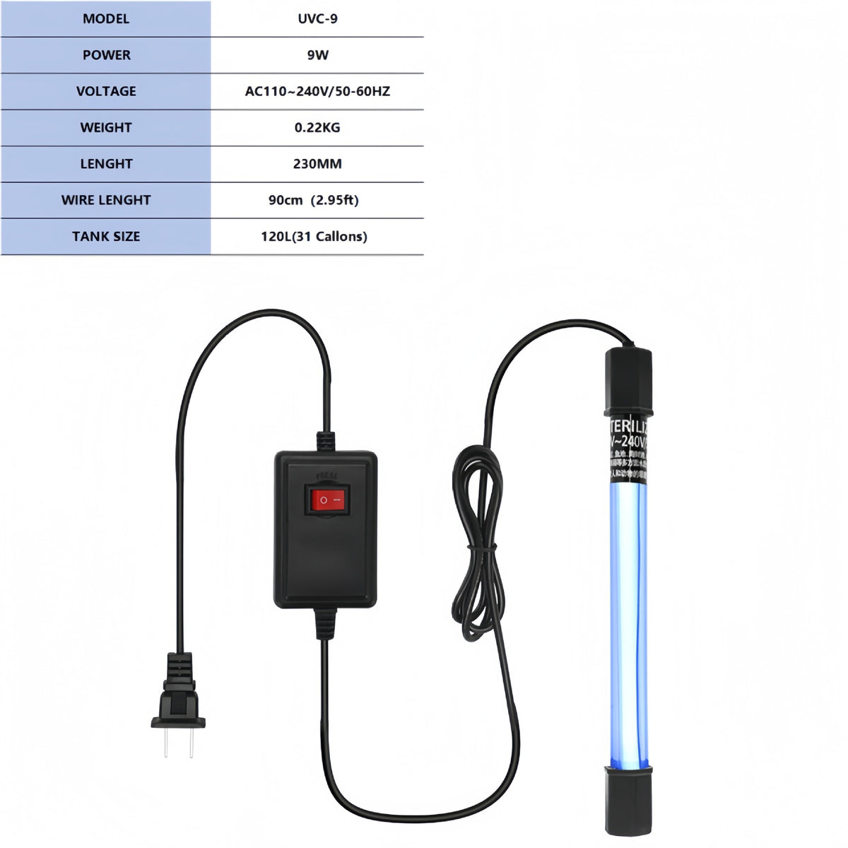 💧 Submersible UV Sterilizer Lamp Eliminates Green Water & Keeps Aquarium Crystal Clear
