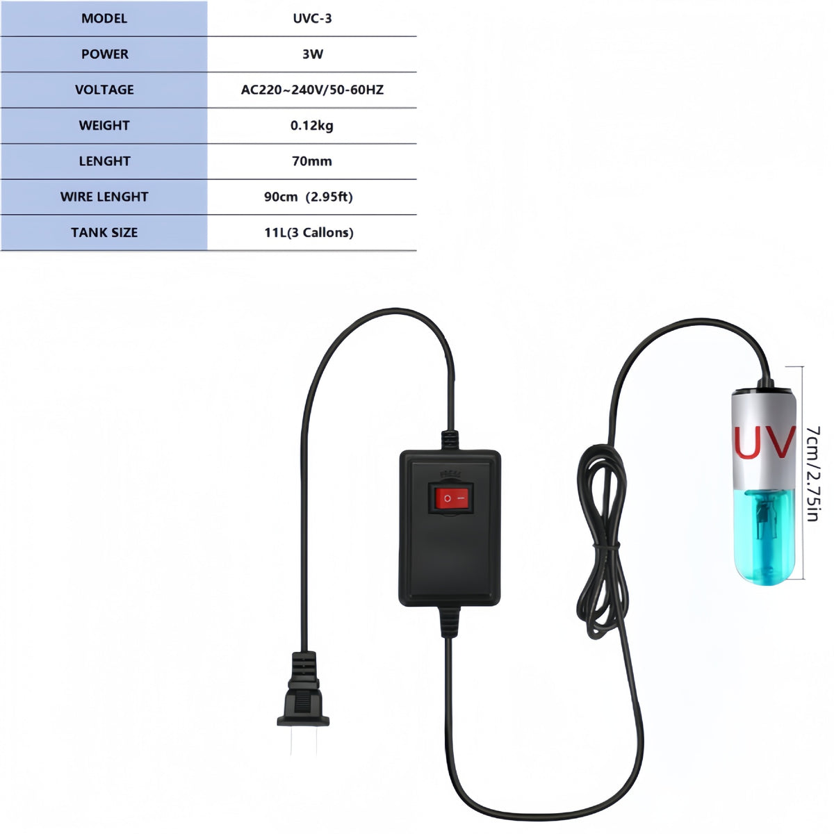 💧 Submersible UV Sterilizer Lamp Eliminates Green Water & Keeps Aquarium Crystal Clear