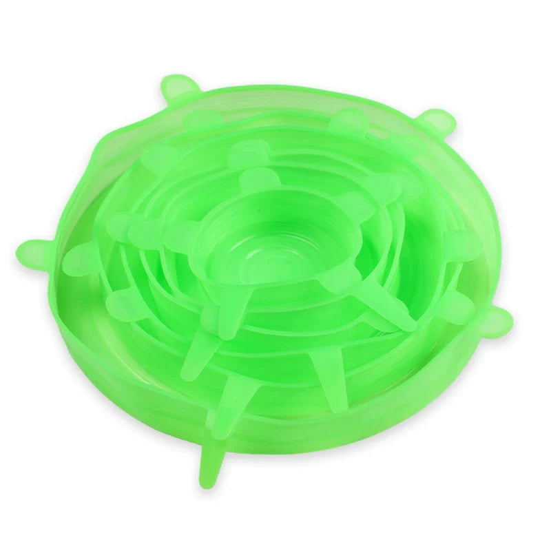 🔥 Buy 1 Get 1 Free🔥 6 Pack Silicone Stretch Lids Reusable Leak Proof Food Covers For Bowls Cups Plates And Food Storage
