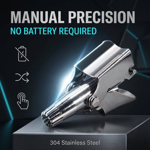 🔥Buy 1 Get 1 Free💫Stainless Steel Nose Hair Trimmer No Batteries Safe And Painless
