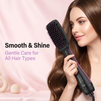 ⭐2-In-1 Automatic Hair Straightening Brush For Wet And Dry Hair