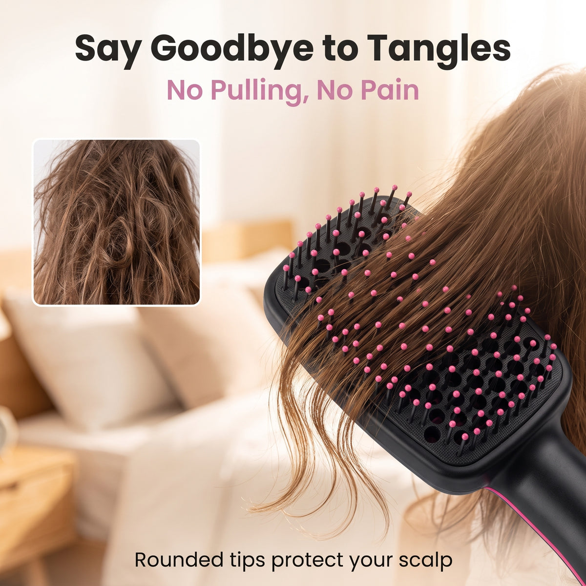 ⭐2-In-1 Automatic Hair Straightening Brush For Wet And Dry Hair