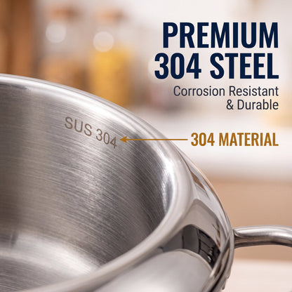 🔥First 50 customers enjoy a 50% discount⏰304 Stainless Steel Deep Fryer Pot With Built In Thermometer Drain Rack And Pour Spout For Easy Home Cooking