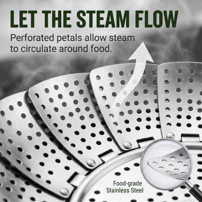 🔥First 50 customers enjoy 50% off🔥Adjustable Foldable Stainless Steel Steamer Basket