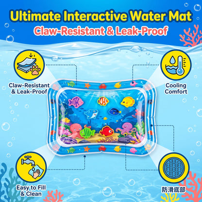 🐱 Interactive Cooling Water Sensory Play Mat – Keep Indoor Cats Cool, Active & Entertained