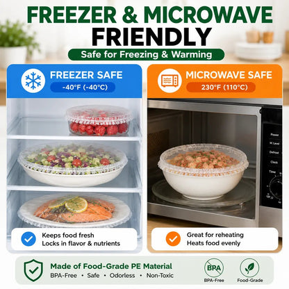 🍲Buy 1 Get 1 Free🥗100 Pieces Food Storage Covers Keep Food Fresh Protected And Ready To Use✨