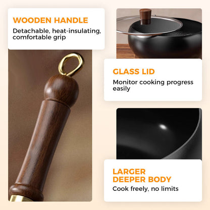 ⏳ Half price today! Professional-grade uncoated iron wok