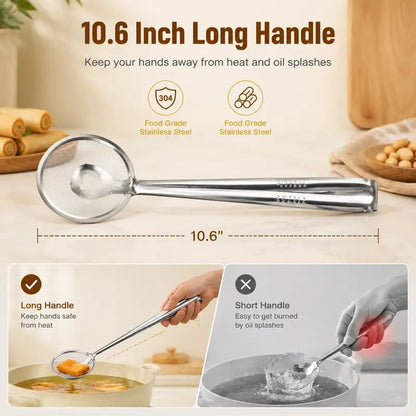 🔥Buy 1 Get 1 Free🎁2-in-1 Stainless Steel Frying Filter Tongs – Clip, Drain & Serve Easily