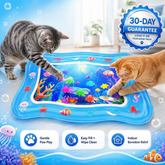 🐱 Interactive Cooling Water Sensory Play Mat – Keep Indoor Cats Cool, Active & Entertained