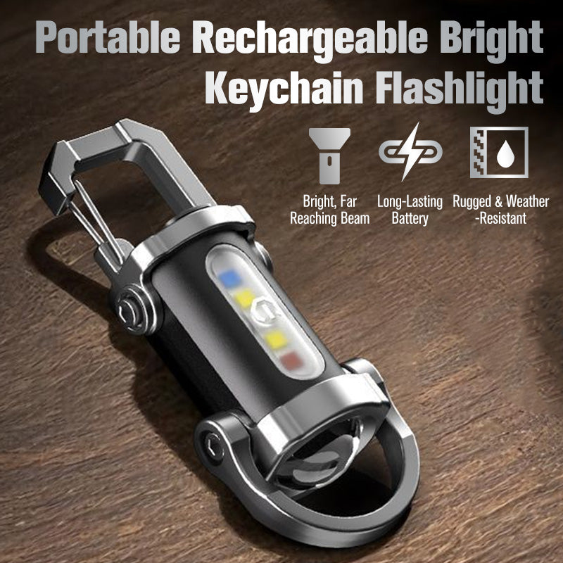 🏆🔥 Buy 1 Get 1 Free 🎁 Portable Rechargeable Keychain Flashlight | USB Rechargeable | Ultra-Bright Strobe