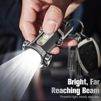 🏆🔥 Buy 1 Get 1 Free 🎁 Portable Rechargeable Keychain Flashlight | USB Rechargeable | Ultra-Bright Strobe