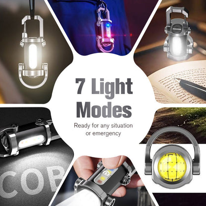 🏆🔥 Buy 1 Get 1 Free 🎁 Portable Rechargeable Keychain Flashlight | USB Rechargeable | Ultra-Bright Strobe